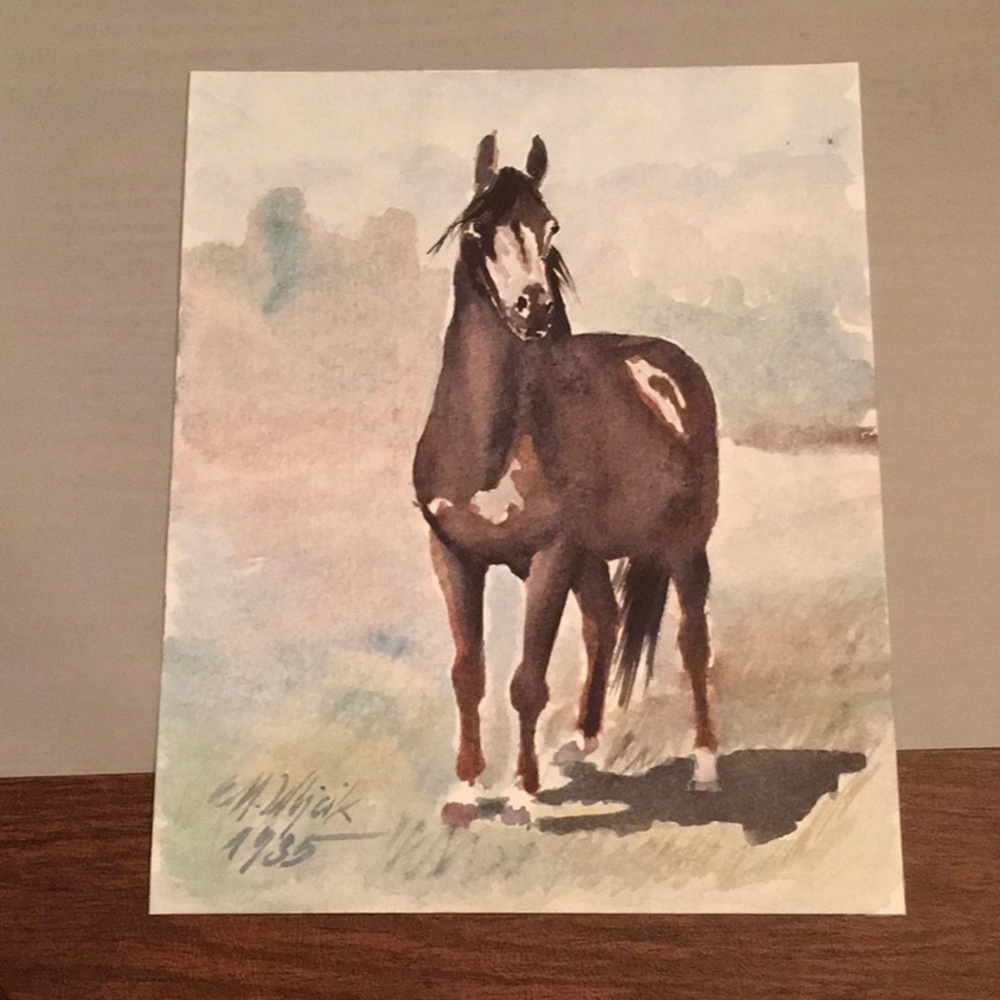 Original Signed Watercolor Painting of a Horse